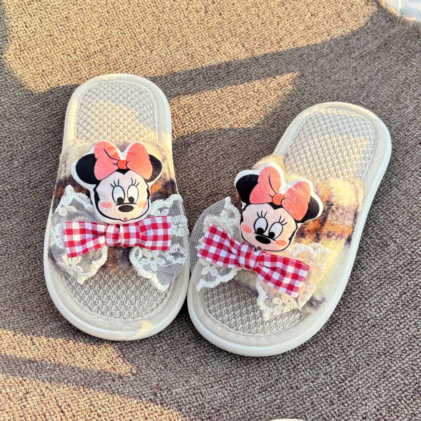 女童春秋室内亚麻拖鞋儿童室内四季棉麻防滑女孩卡通可爱蝴蝶结拖,童鞋/婴儿鞋/亲子鞋,儿童亚麻拖鞋,淘宝优惠券,粉丝福利购,淘宝优惠卷