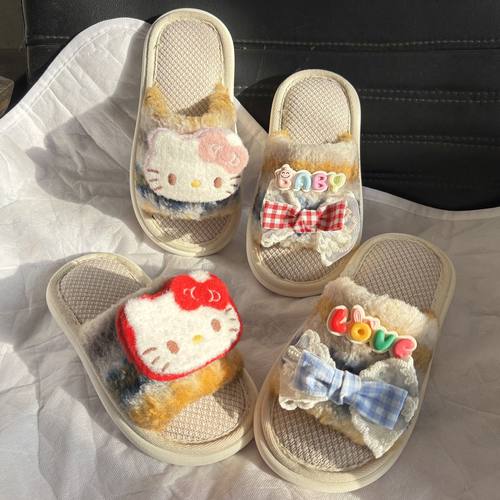 儿童拖鞋春秋室内女童新款卡通可爱居家女孩HelloKitty四季拖鞋