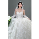 抹胸蕾丝高定婚纱裙2025新款 新娘高级质感小个子复古森系主纱冬季