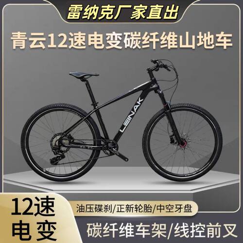 雷纳克青云电变12速碳纤维山地车油碟线控机械锁死前叉山地自行车