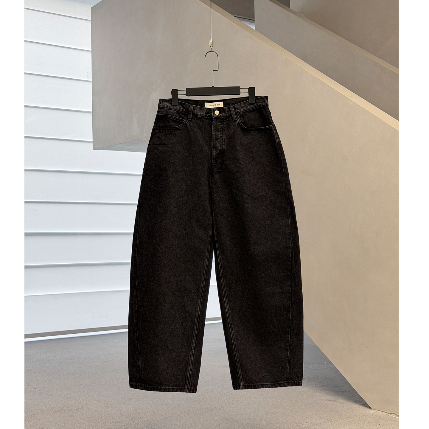 重磅休闲纯色立体裁剪百搭牛仔裤