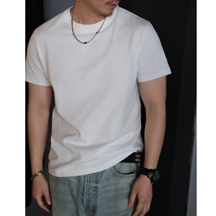 Secretbase高端系列32支225克重特滑双股精棉无尘黑白宽松百搭T恤