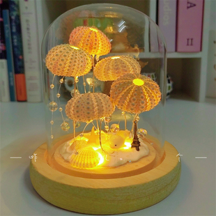 梦幻贝壳海胆水母小夜灯摆件手工diy材料包生日礼物少女心情人节
