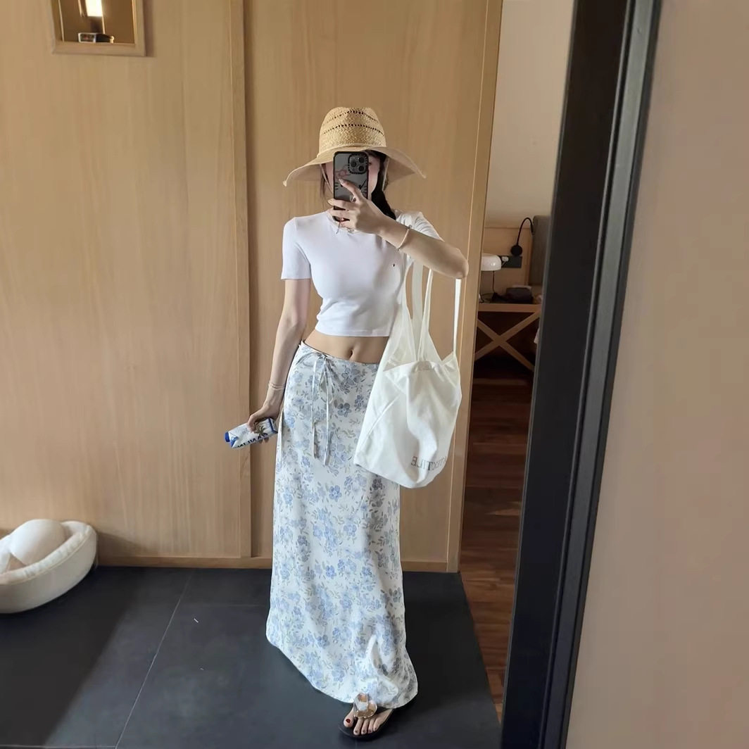 实拍~出游夏日度假碎花显瘦半身裙女韩系2026夏季新款中长裙98816
