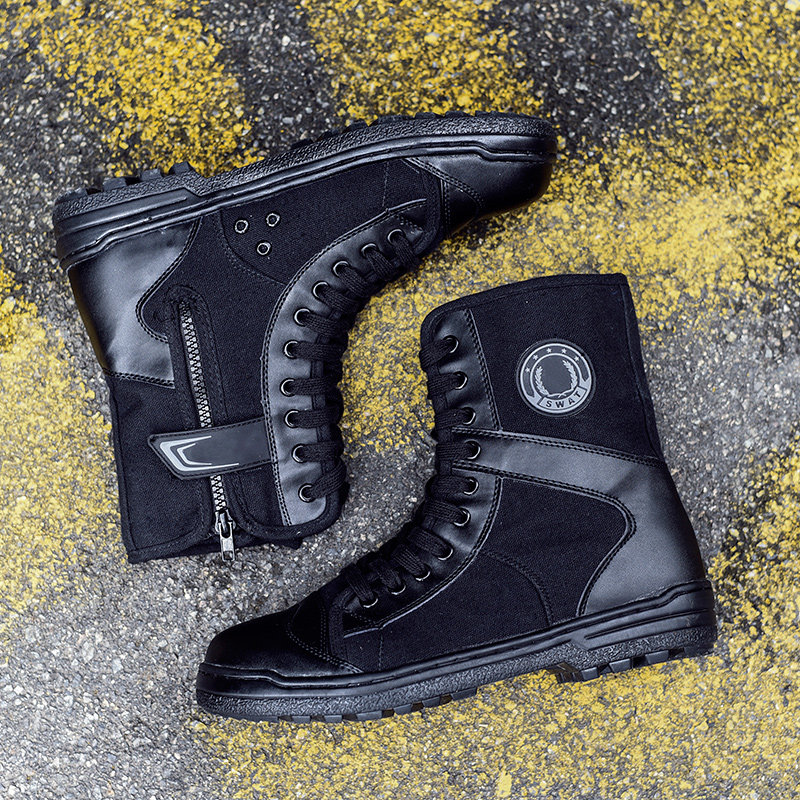 Boots militaires en cuir - porter - Ref 1398159 Image 3