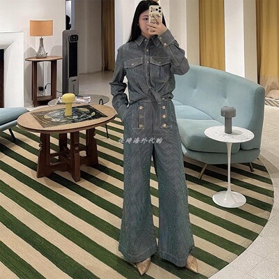 Zimmermann澳洲正品代购2026春季Patience条纹衬衫高腰休闲长裤