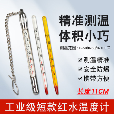 创纪美玻璃棒红水水银温度计