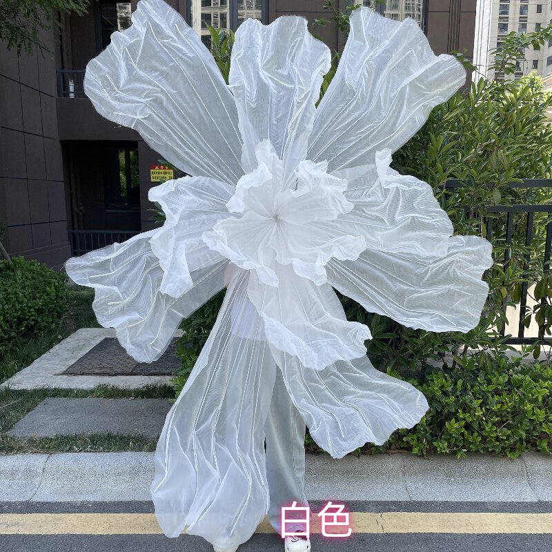 巨型真丝欧根纱丝网花大型手工白纸花婚庆背景墙生日宴会舞台橱窗