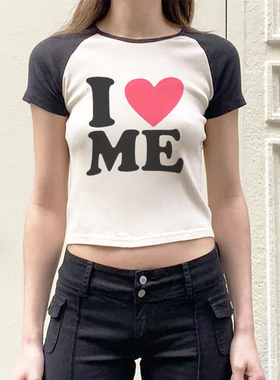 Women T Shirt I Love Me Girl Crop Tops Y2K Summer Women Shor