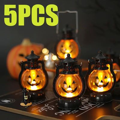 LED Halloween Pumpkin Lamp Portable Lamp Candle Lamp Vintage