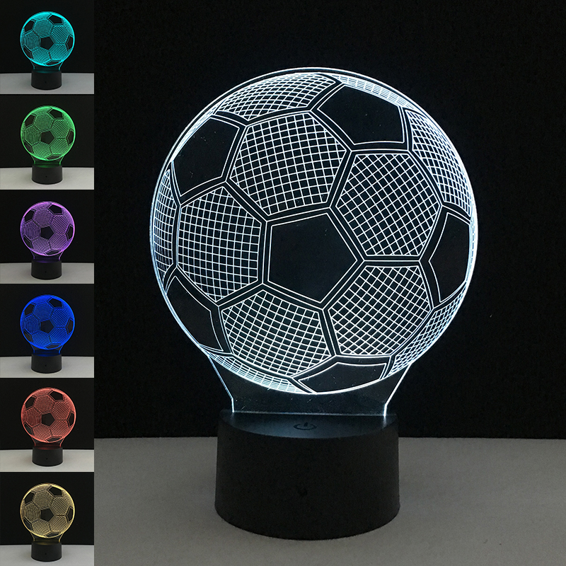 Colorful 3D Football Light Christmas Wedding Decoration Socc