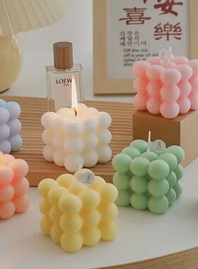 Ins Style Bubble Cube Candle Handmade Scented Candle Aromath