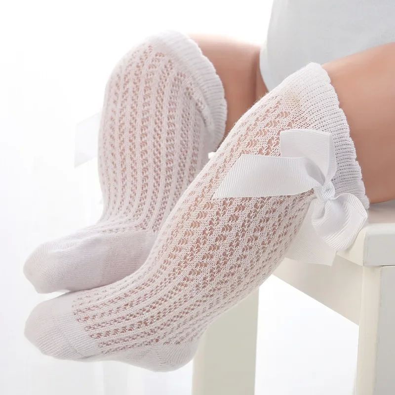 New Summer Baby Girl Socks Cute Big Bows Soft Cotton Elastic