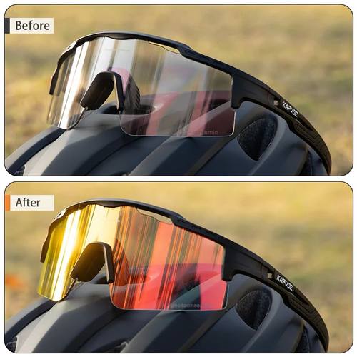 Photochromic Sunglasses UV400 Bike Bicycle Glasses Men's Blu