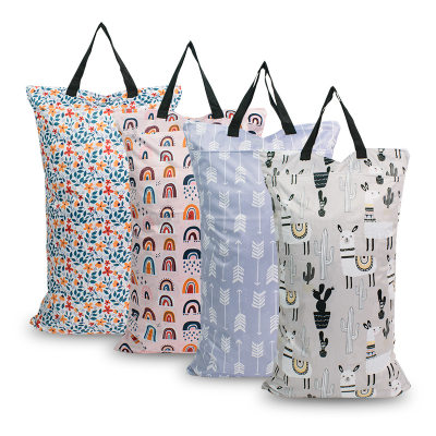 Waterproof Reusable Wet Bag Printed Pocket Nappy Bags Baby T