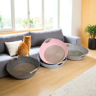 平底锅猫窝浅口式耐磨耐抓猫床四季通用猫抓板猫垫子毛毡宠物窝