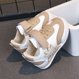 软底防滑轻便学步鞋 皮面女孩跑步运动鞋 潮 2025春秋新款 男童老爹鞋