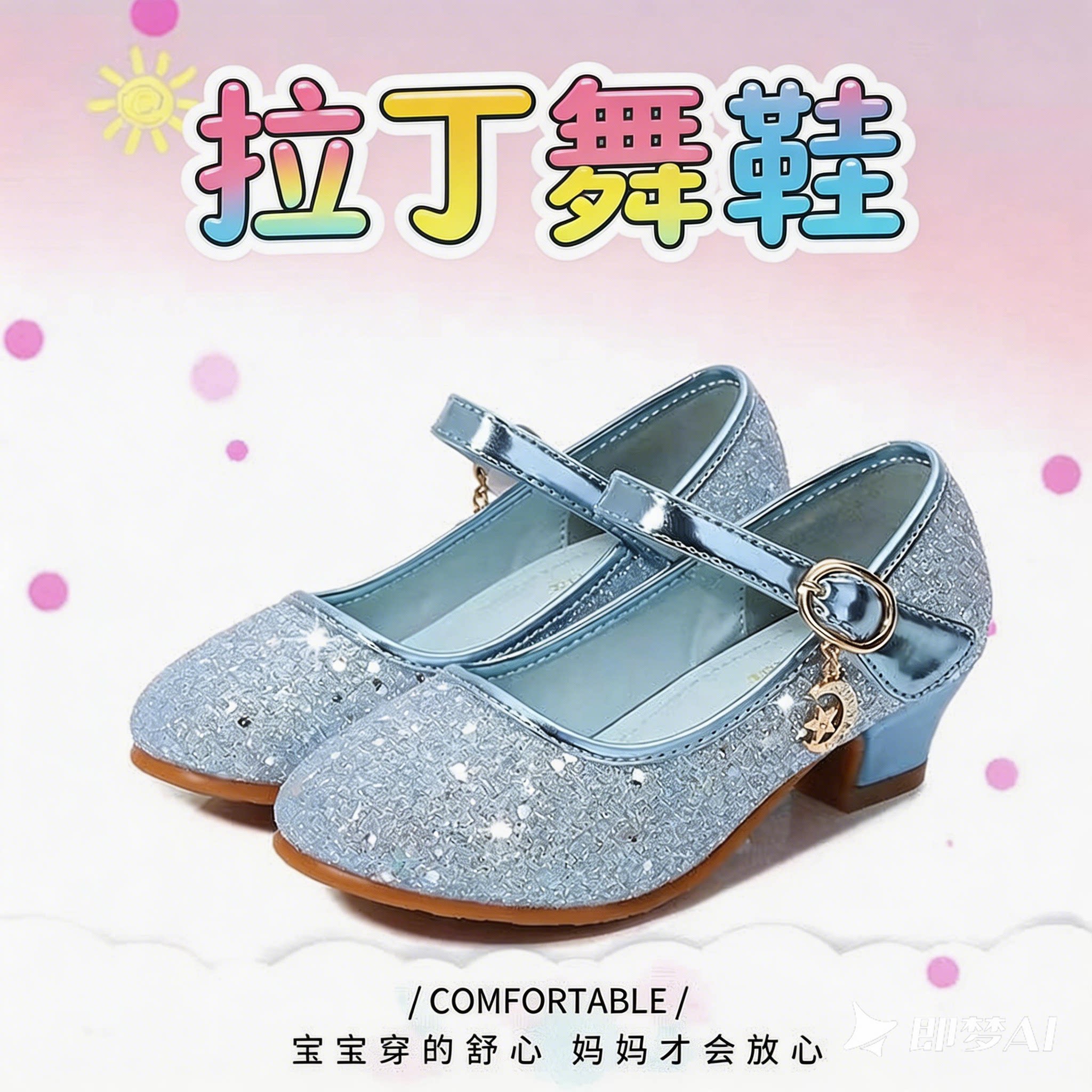 儿童拉丁舞鞋女软底少儿表演演出公主舞蹈跳舞鞋鞋子春夏季新款