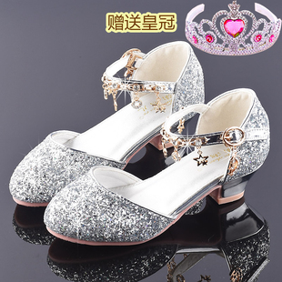 银色儿童舞蹈跳舞鞋2025新款小女孩包头软底表演演出拉丁舞鞋夏季