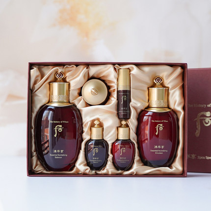 韩国WHOO/后津率享红华凝香水乳两件套盒保湿滋养淡纹润肤套装