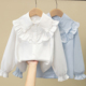 上衣儿童娃娃衫 女童纯棉衬衫 洋气学生长袖 春秋季 衬衣外套 2026新款