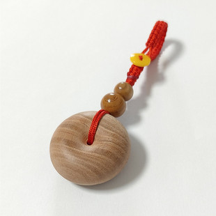 桃木平安扣车挂件钥匙扣宝宝防惊背包佩饰盘玩佛珠路路通圆形坠