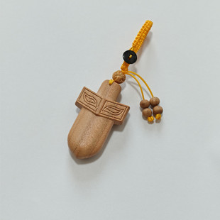 肥城桃木小胖剑宝宝原木无漆背包随身盘玩小胖墩古剑儿童佩饰随身