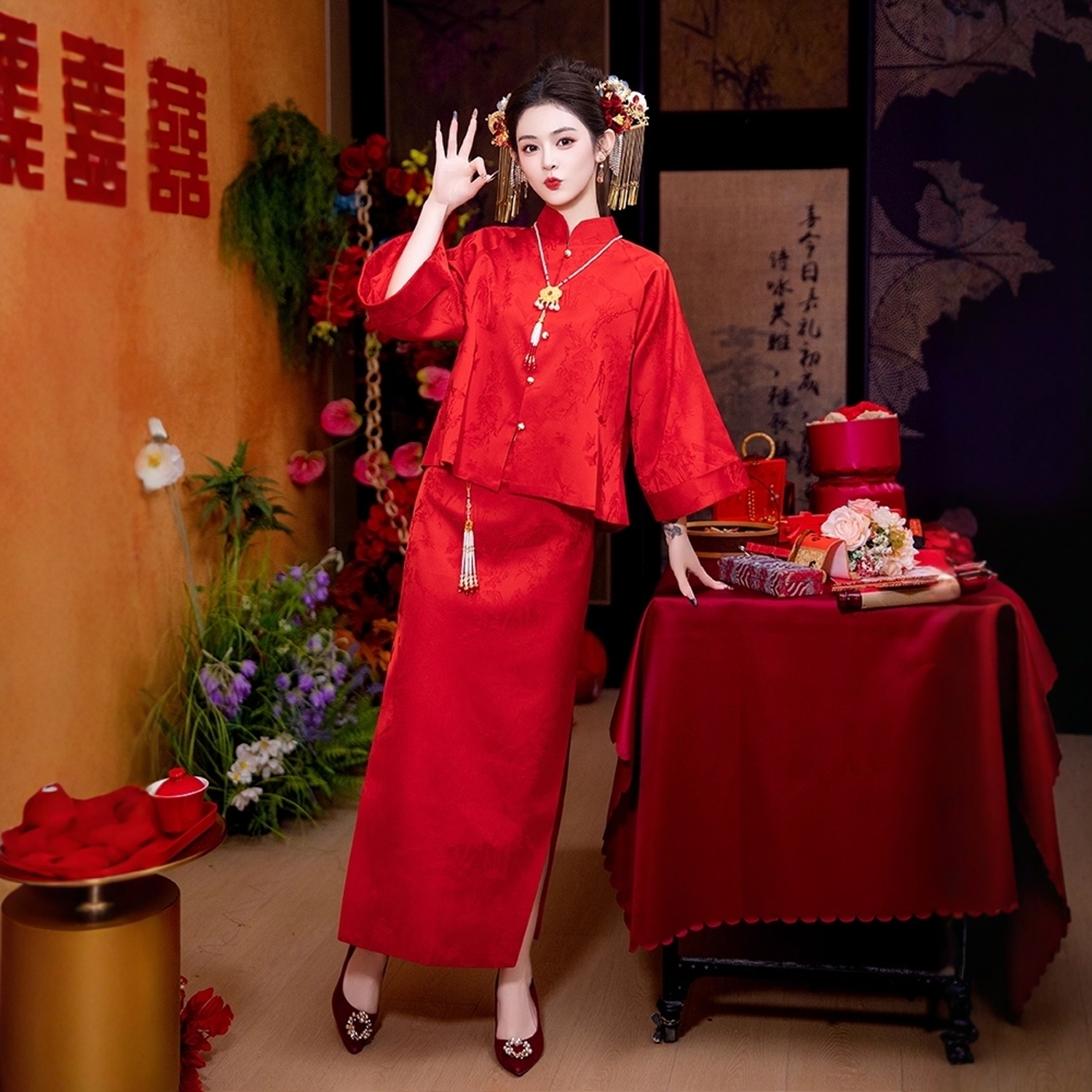 新中式晨袍女新娘2025款敬酒服