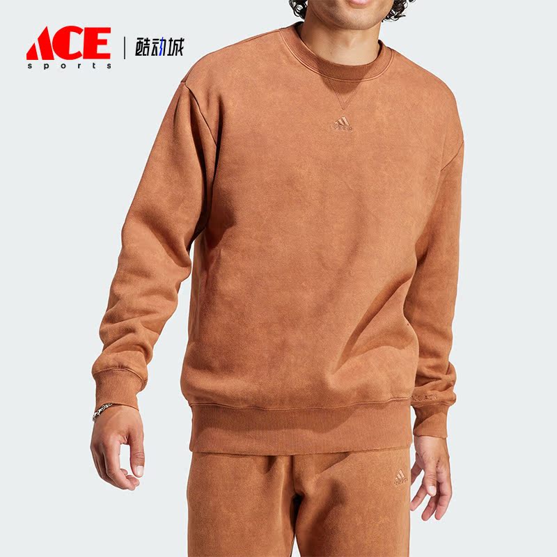 Adidas/阿迪达斯正品冬季新款男子简约加绒休闲卫衣IJ6927