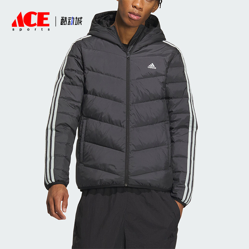 Adidas/阿迪达斯正品新款男子运动休闲连帽保暖羽绒服IK7601