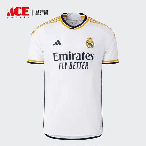Adidas/阿迪达斯正品皇马球员版主场足球男子运动短袖IA5139