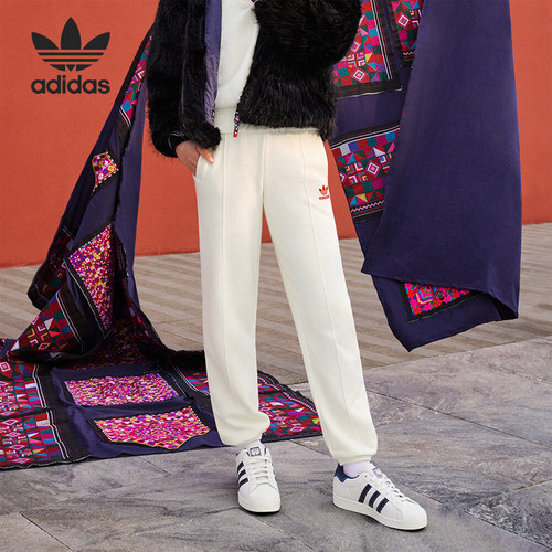 Adidas/阿迪达斯正品三叶草女士宽松束脚针织运动长裤IX4238