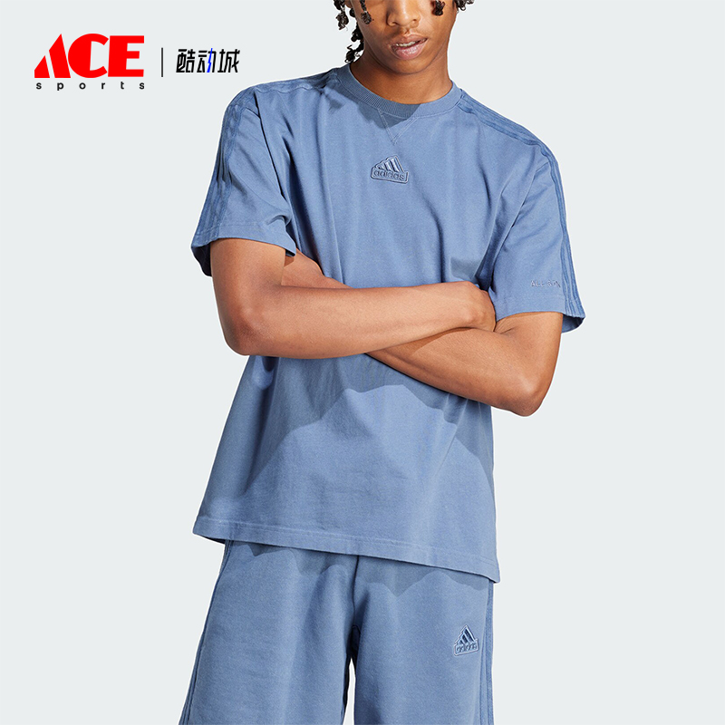 阿迪达斯男士圆领运动短袖