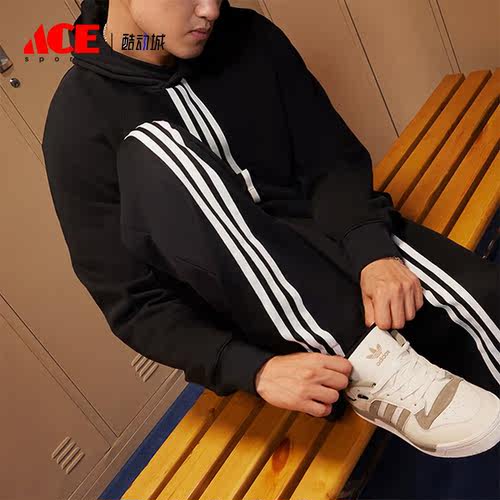 Adidas/阿迪达斯正品冬季新款男子针织加绒连帽卫衣IP9485