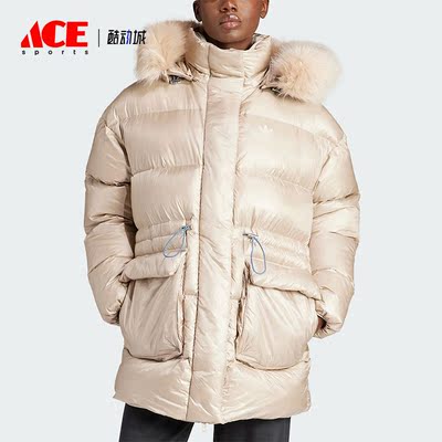 Adidas/阿迪达斯正品三叶草女子保暖连帽休闲羽绒服IR7116