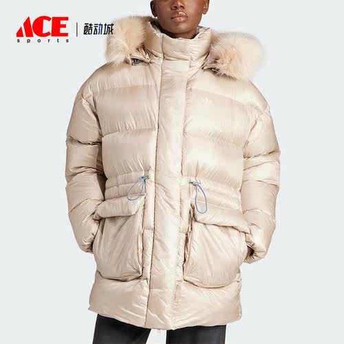 Adidas/阿迪达斯正品三叶草女子保暖连帽休闲羽绒服IR7116