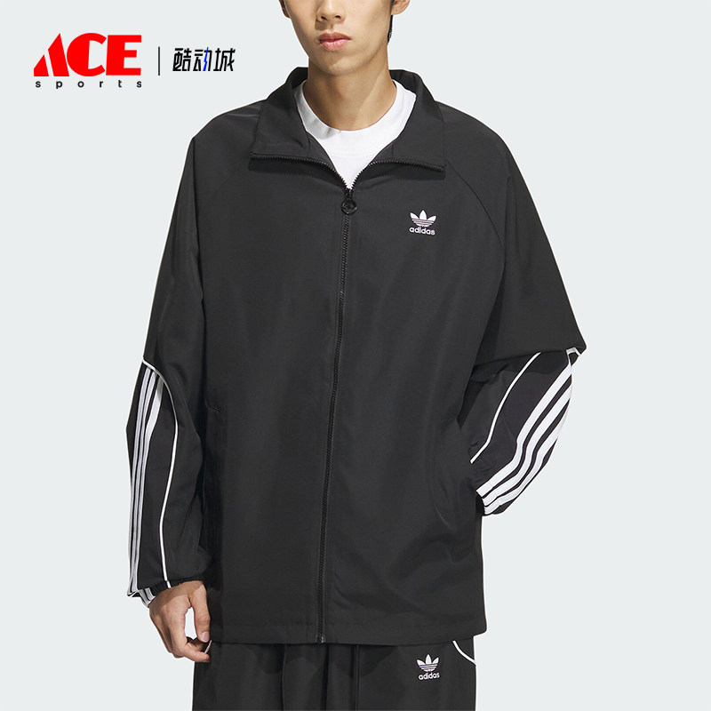 Adidas/阿迪达斯正品三叶草男士梭织透气运动拉链外套JE3491 - 实物图