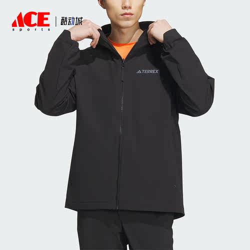 Adidas/阿迪达斯正品户外加绒男士运动连帽软壳衣外套IL9011