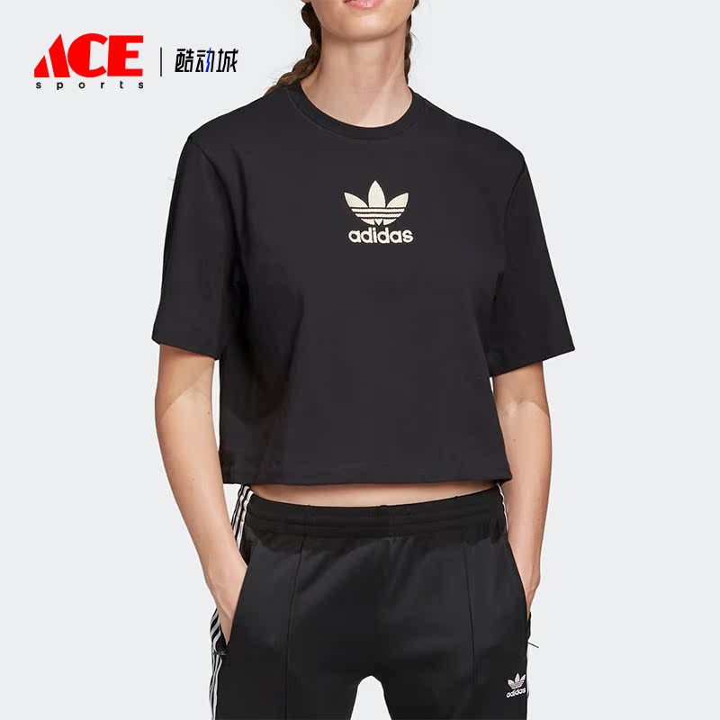 阿迪达斯三叶草女子运动圆领短袖
