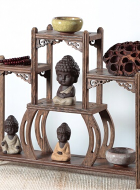 中式鸡翅木博古架多宝阁摆件