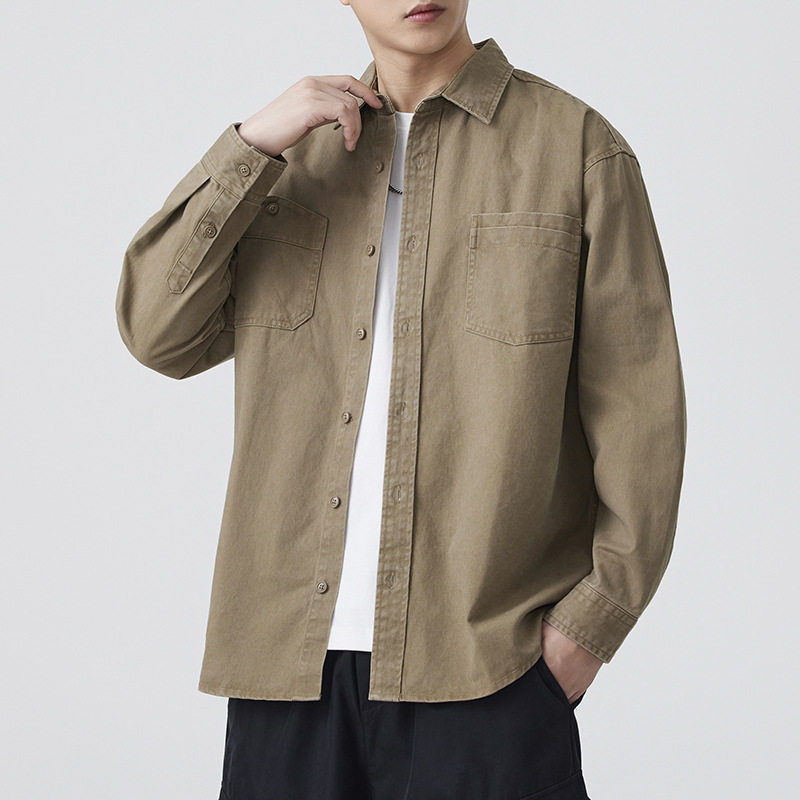 2025新款秋季日系复古男士宽松休闲长袖衬衣美式工装百搭潮牌外套,户外/登山/野营/旅行用品,户外休闲衣,淘宝优惠券,粉丝福利购,淘宝优惠卷