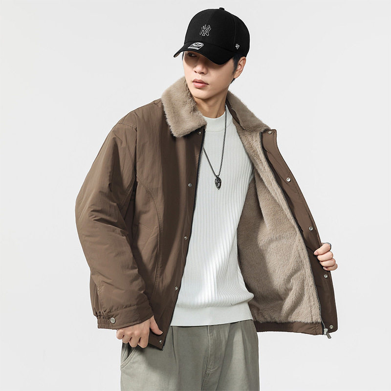 2025美式座山雕保暖加绒仿貂毛工装夹克棉衣男士毛领棉服外套,户外/登山/野营/旅行用品,户外休闲衣,淘宝优惠券,粉丝福利购,淘宝优惠卷