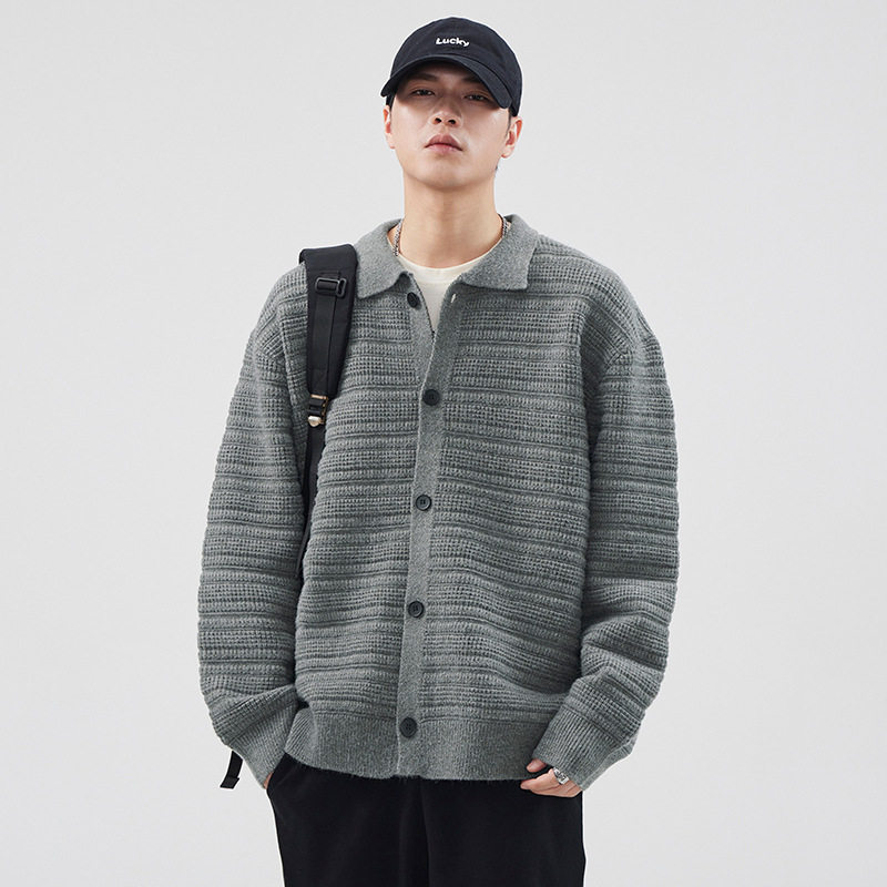 880g高级感开衫针织毛衣男秋冬季新款宽松休闲潮牌翻领慵懒风外套,户外/登山/野营/旅行用品,户外休闲衣,淘宝优惠券,粉丝福利购,淘宝优惠卷