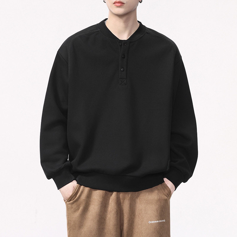 美式复古重磅卫衣男士春季潮牌亨利领套头外套男春秋款长袖POLO衫,户外/登山/野营/旅行用品,户外休闲衣,淘宝优惠券,粉丝福利购,淘宝优惠卷