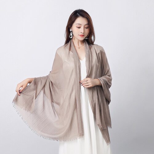 纯色棉麻围巾女文艺防晒丝巾小围