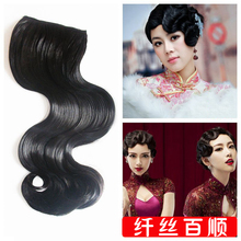 复古手推波纹刘海发片古装 大波浪假发旗袍造型波纹刘海民国老上海
