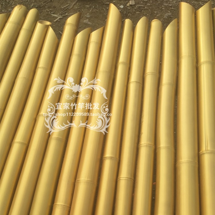 仿真金竹子仿真竹子婚庆金色竹子橱窗舞台装饰加密竹竿子绿植草坪
