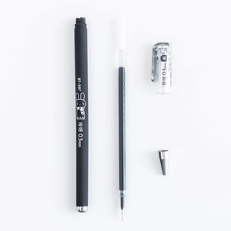 0.3 мм Детализированная нейтрофил Black carbon ручка для студентов, с тонкой головкой, трубка учет финанс как учетная ручка
