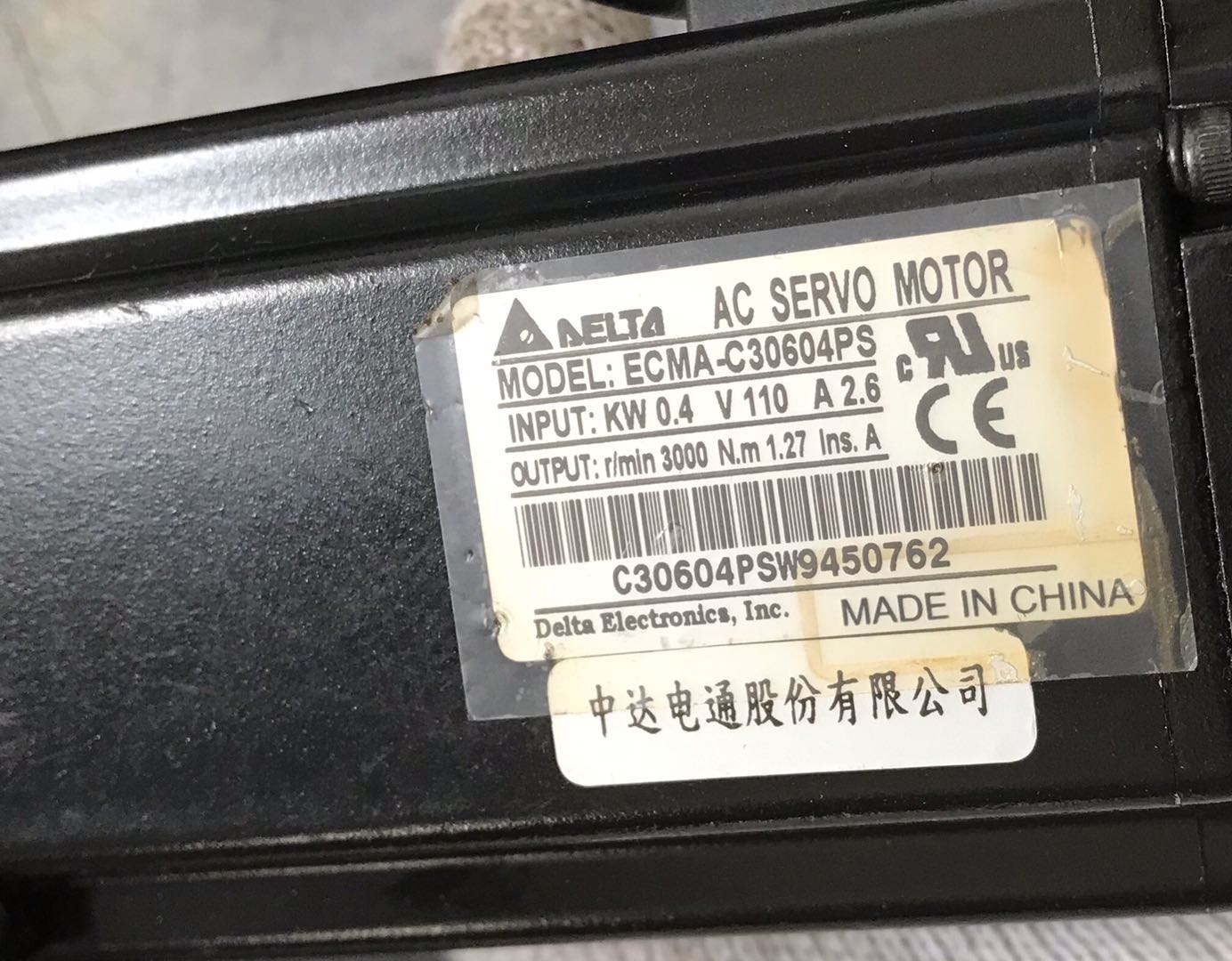 台达AB伺服电机ECMA-C30604PS  ECMA-C30807PS成色漂亮 质保3个月 电子元器件市场 伺服电机/伺服系统/舵机 原图主图