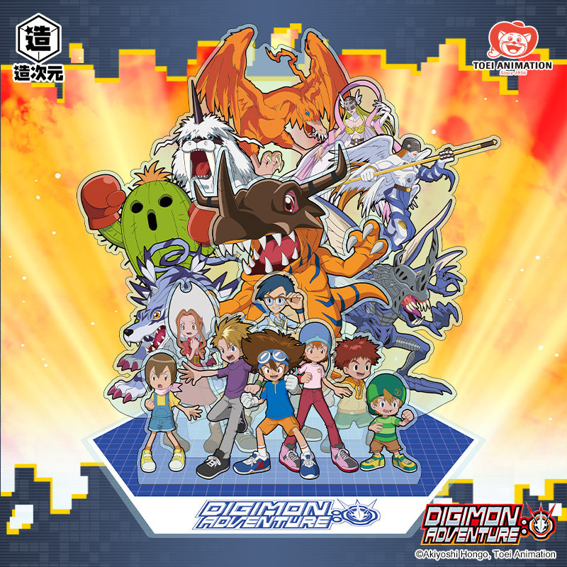 数码宝贝造次元正版授权亚克力立牌暴龙兽天女天使兽全员战斗场景